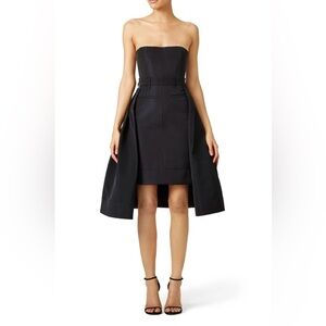 Vera Wang Collection Black Bustier High Low Mini Dress Size 2 NWT $1395